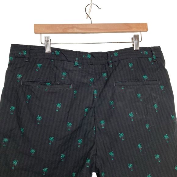 Scotch & Soda Shorts Mens 38 Blue Chino Cotton Embroidered Palm Trees Straight - Picture 6 of 13
